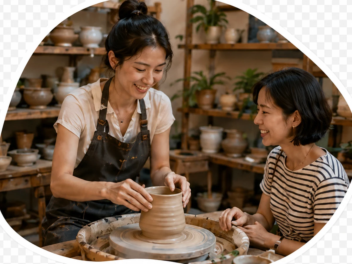 A pottery host sharing a workshop in Seoul, South Korea